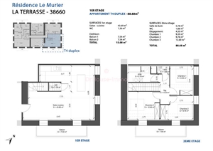 duplex-triplex à la vente -   38660  LA TERRASSE, surface 88 m2 vente duplex-triplex - UBI400294494